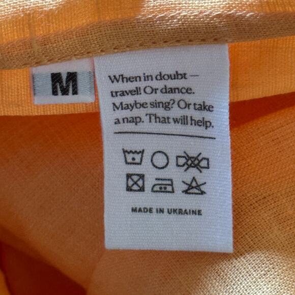 SLEEPER Atlanta Linen Off-Shoulder Midi Dress Coral Orange Size Medium NWT - Picture 12 of 12